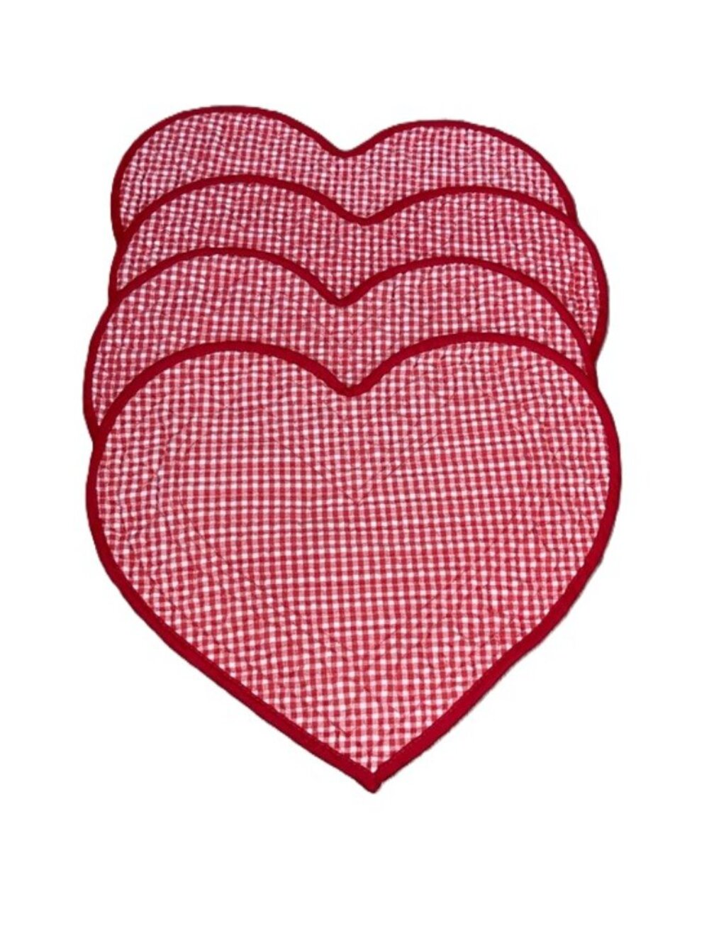 CUPCAKES AND CASHMERE Red White Reversible Set of 4 Heart Placemats 16 x 14 inch